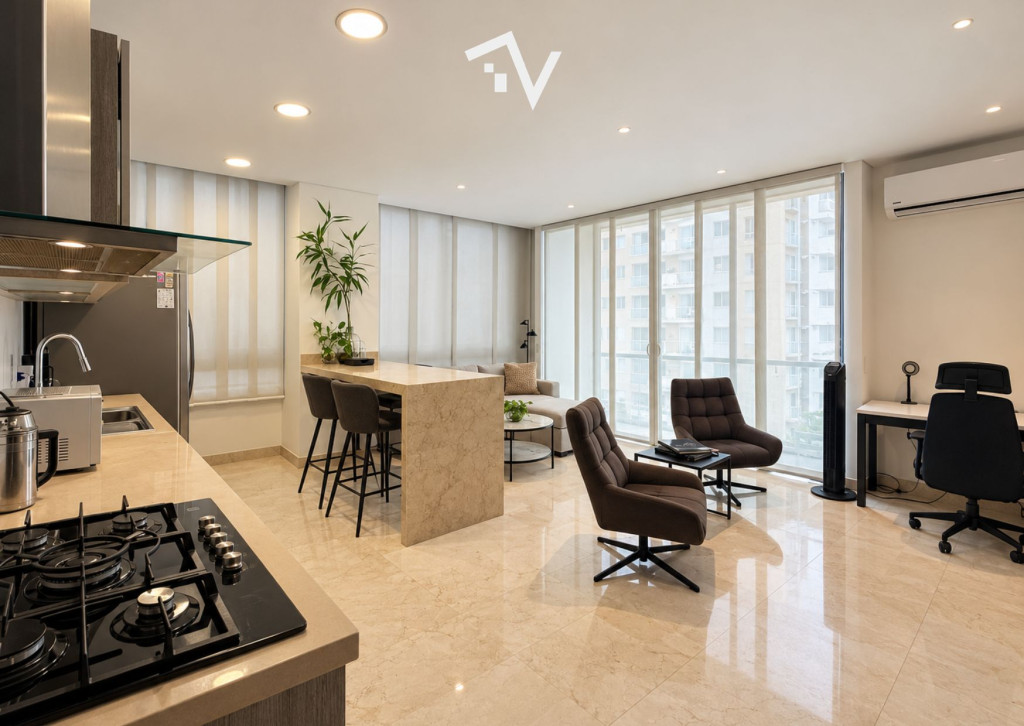 Vive con estilo en Alto Prado: Apartamento amoblado con pisos de mármol